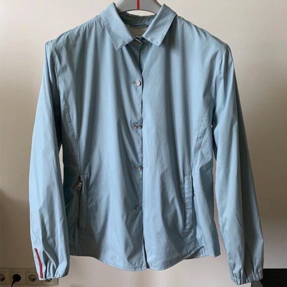 SKY BLUE PRADA SPORT OVERSHIRT - Picture 1 of 10